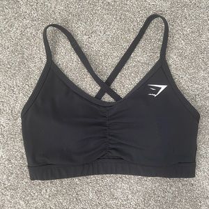 Gymshark Black Ruched Sports Bra
